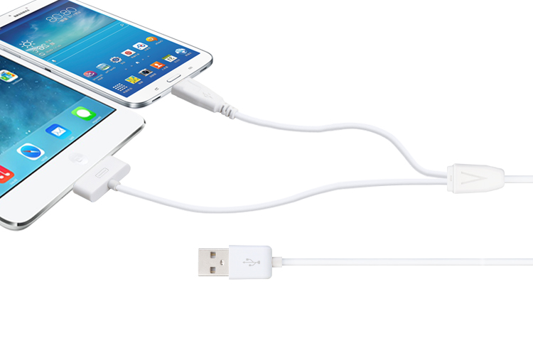 Micro USB+Apple 30-Pin USB二合一數(shù)據(jù)充電線  產(chǎn)品外觀